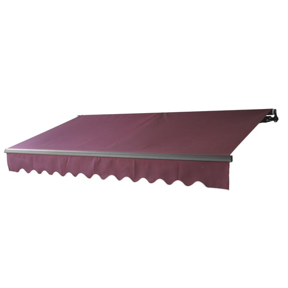 ALEKO 20' x 10' Retractable Motorized Black Frame Patio Awning, Burgundy Color