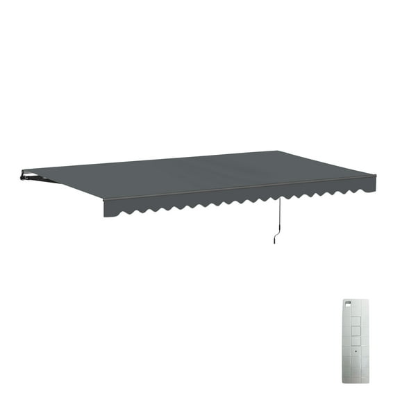 ALEKO 20' x 10' Grey Retractable Motorized Patio Awning Sunshade