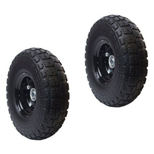 ALEKO 2WNF10 Flat Free Replacement Wheels for Wheelbarrow, 10" No Flat Tire, Black Pack of 2