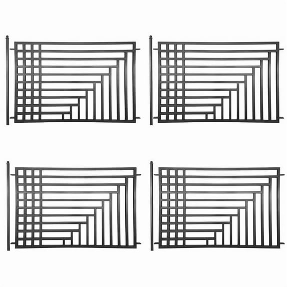 ALEKO 4-Panel Steel Fence Kit Kyiv Style 8 x 5 ft. Each