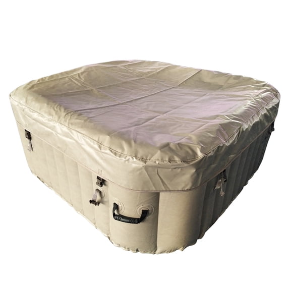 ALEKO 4 Person Square Inflatable 160 Gallon Hot Tub Spa with Cover