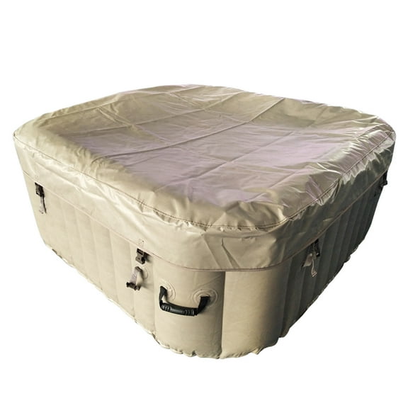 ALEKO 4 Person Square Inflatable 160 Gallon Hot Tub Spa with Cover
