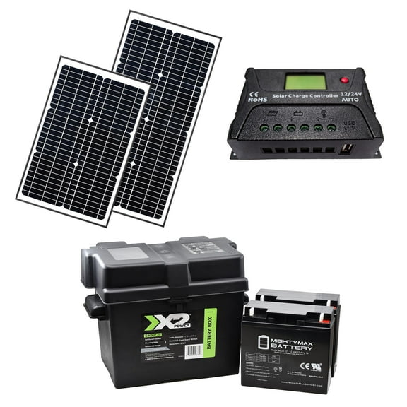 ALEKO Solar Kit for Gate Opener 50W24V Solar Panels Batteries Charge Controller