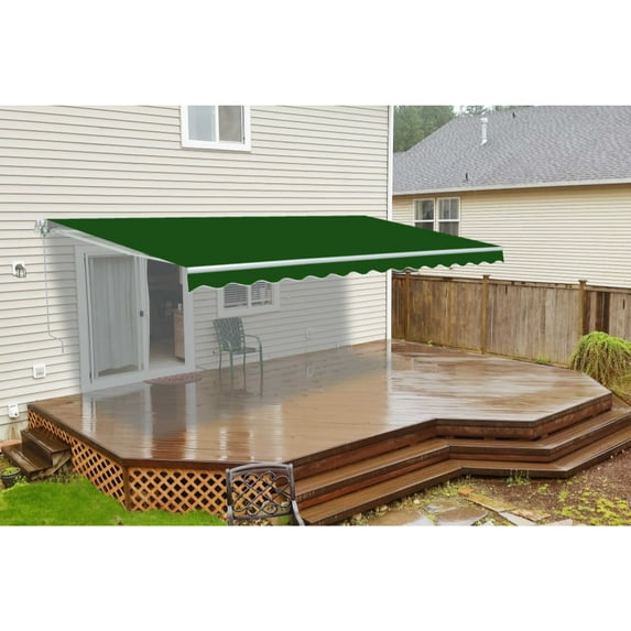 ALEKO Retractable Motorized Patio Awning 6.5x5 ft, Green Color