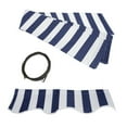 thumbnail image 1 of ALEKO 6.5'x5' Retractable Patio Awning Fabric Replacement, Blue and White Striped Color, 1 of 5