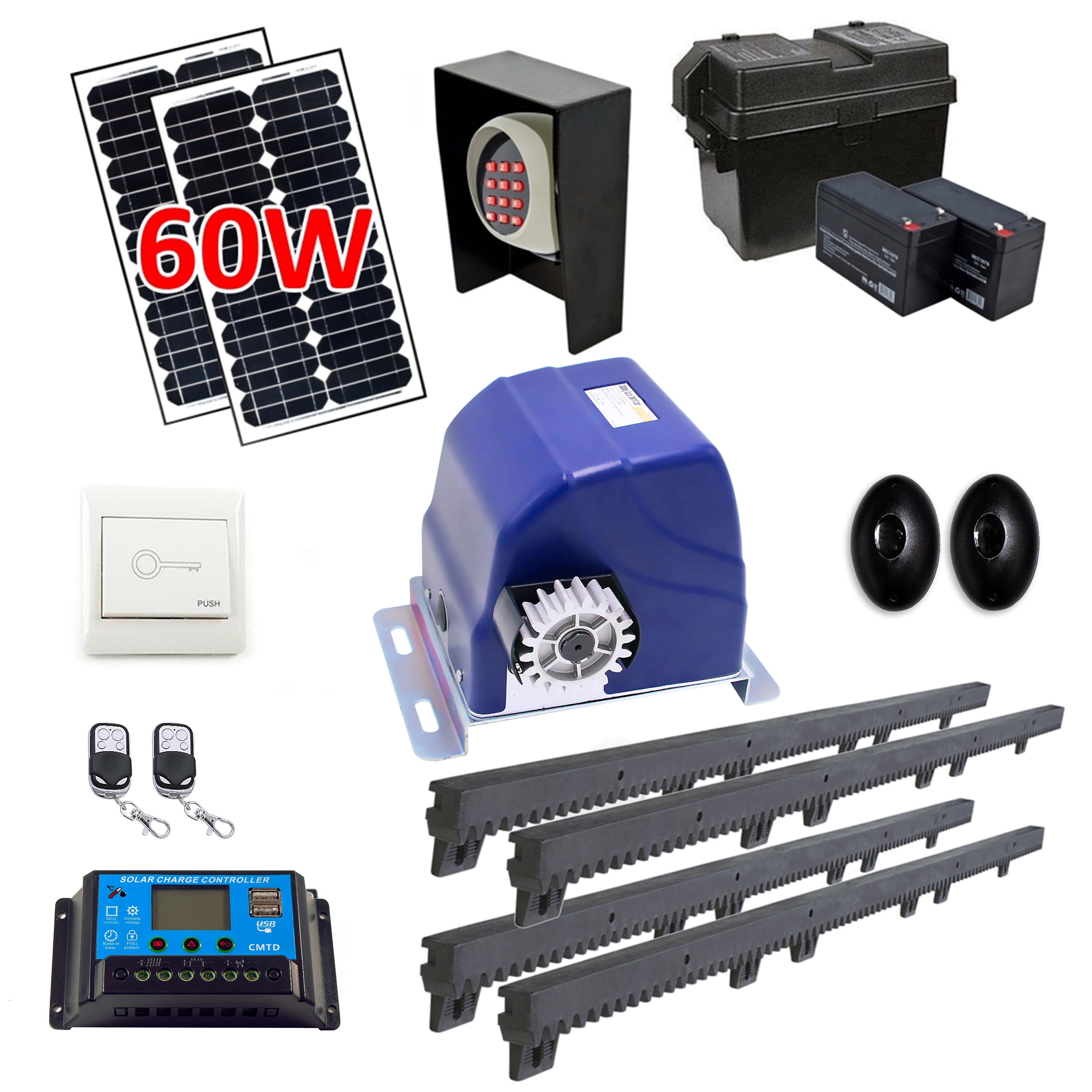 ALEKO AR900GLD Full Solar Kit Gate Opener for Gate up to 950 lb