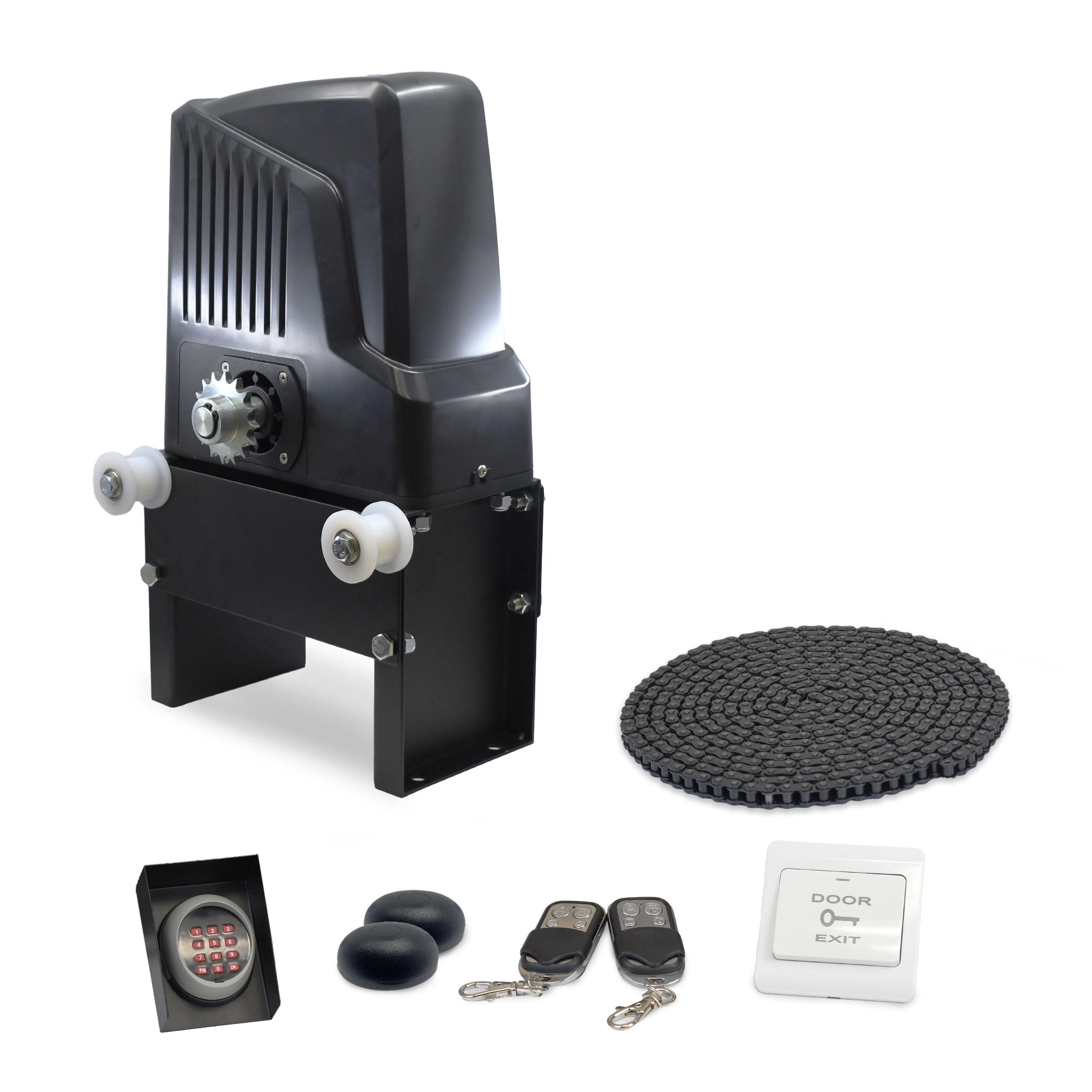 Black and Purple Sliding Gate Opener Kit with Remote Control