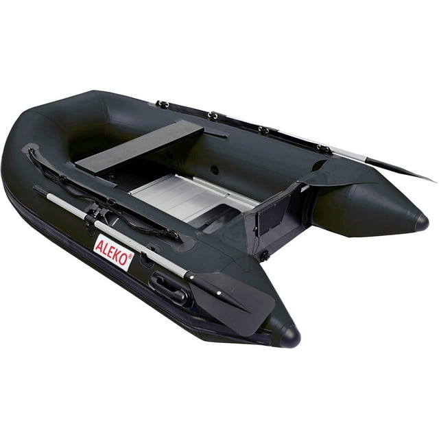 ALEKO BT250BK Inflatable 3 Person Boat 8.4 feet Aluminum Floor, Black