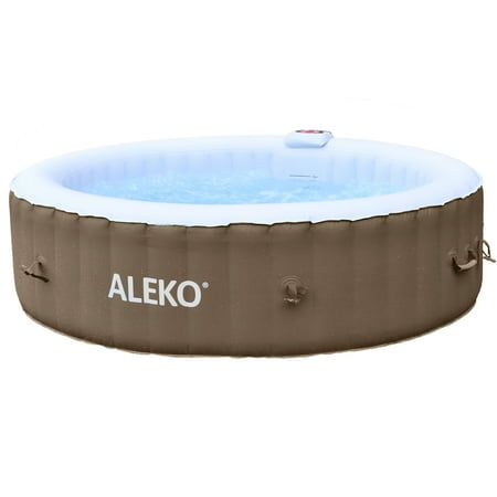 ALEKO Bubble Jet Inflatable Outdoor Hot Tub Spa for 6, Brown