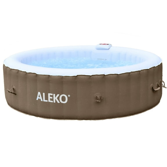 ALEKO Bubble Jet Inflatable Outdoor Hot Tub Spa for 6, Brown