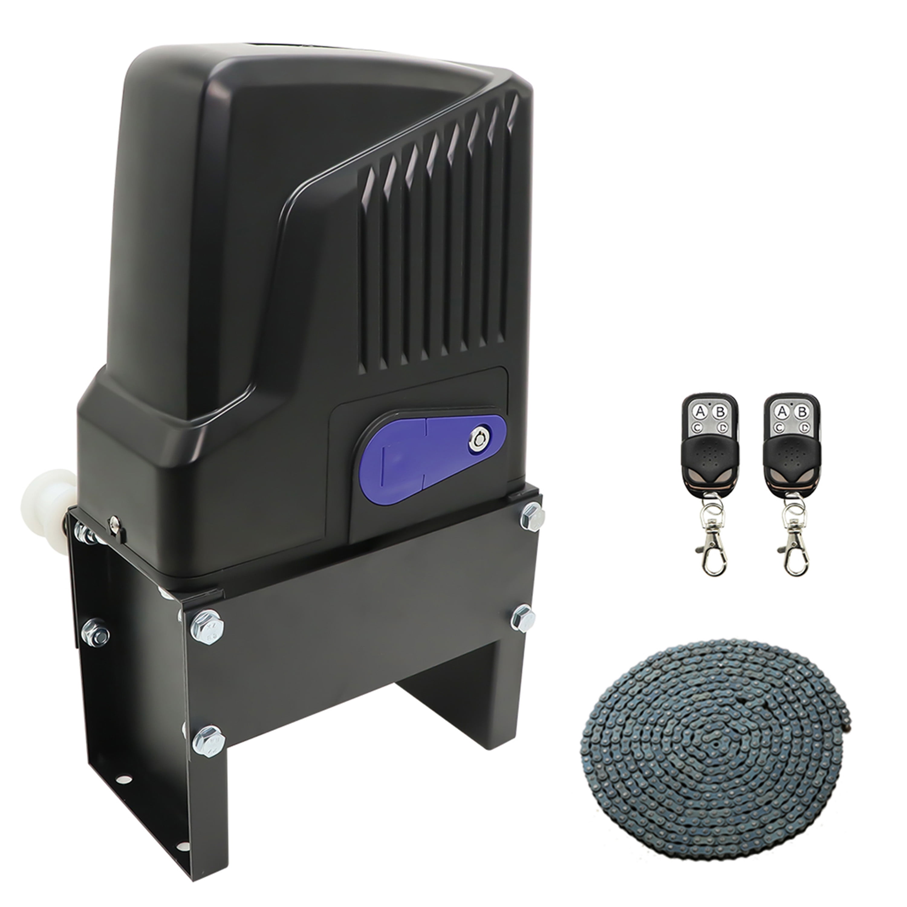 ALEKO Black Chain-Driven Sliding Gate Opener Kit with Remotes