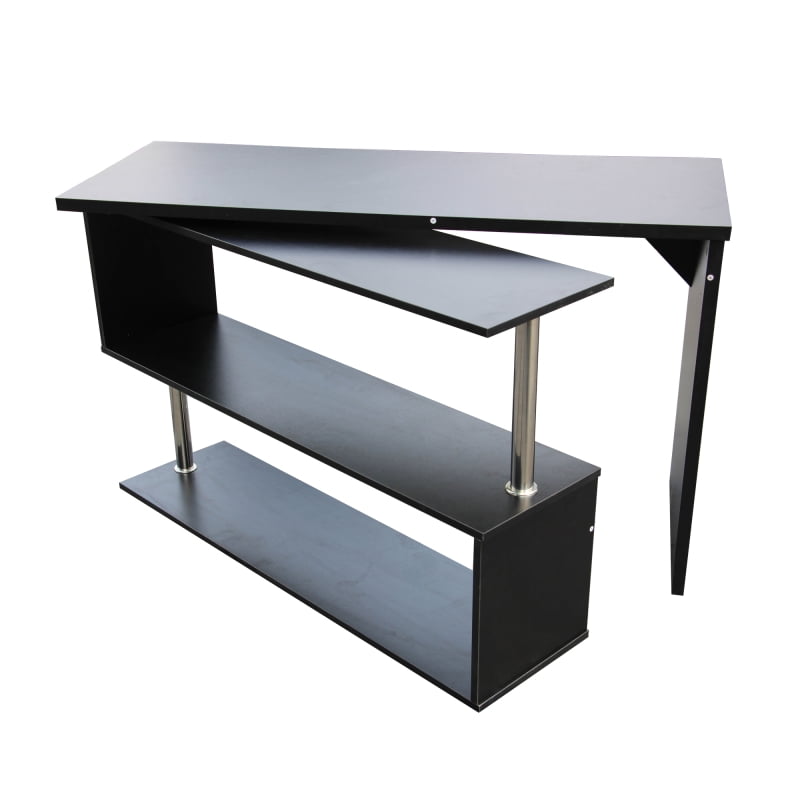 ALEKO Contemporary Swivel Corner Desk - L-Shaped - Dark Brown - Walmart.com