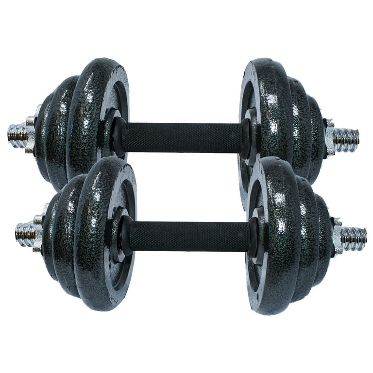 ALEKO DBS20P Cast Iron Adjustable Dumbbell Set of 2 for Home Gym