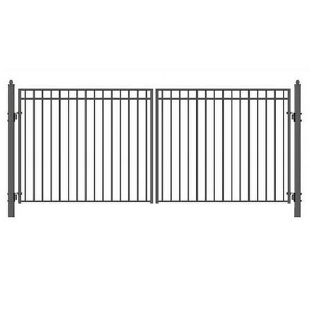 ALEKO Steel Dual Swing Black Driveway Gate Madrid Style 16 x 6 feet