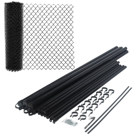 ALEKO DIY Chain Link Steel Fence 6X50 ft PVC Coated Black