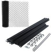 ALEKO DIY Chain Link Steel Fence 6X50 ft PVC Coated Black