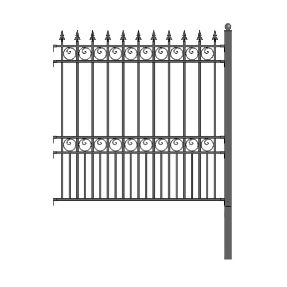 ALEKO DIY Steel Garden Ornamental 5.5 x 5 feet Fence London Style Black