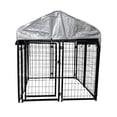 thumbnail image 1 of ALEKO DK4X4X4RF Expandable Heavy Duty Dog Kennel and Playpen Kit with Roof and Rain Cover - 4 x 4 x 4.5 Feet - Black, 1 of 8