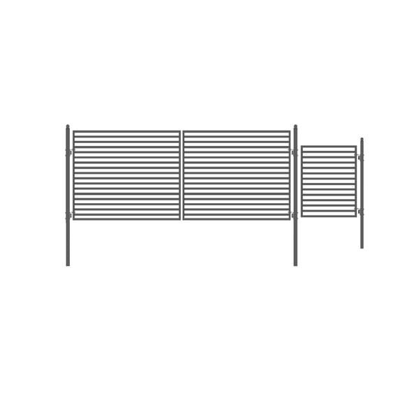 ALEKO Dual Swing Steel Milan Style Driveway Gate 12 ft with Pedestrian Gate