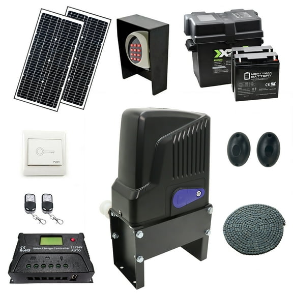 ALEKO Full Solar Kit Gate Opener for Sliding Gates up to 2600 lbs. or 52 ft.