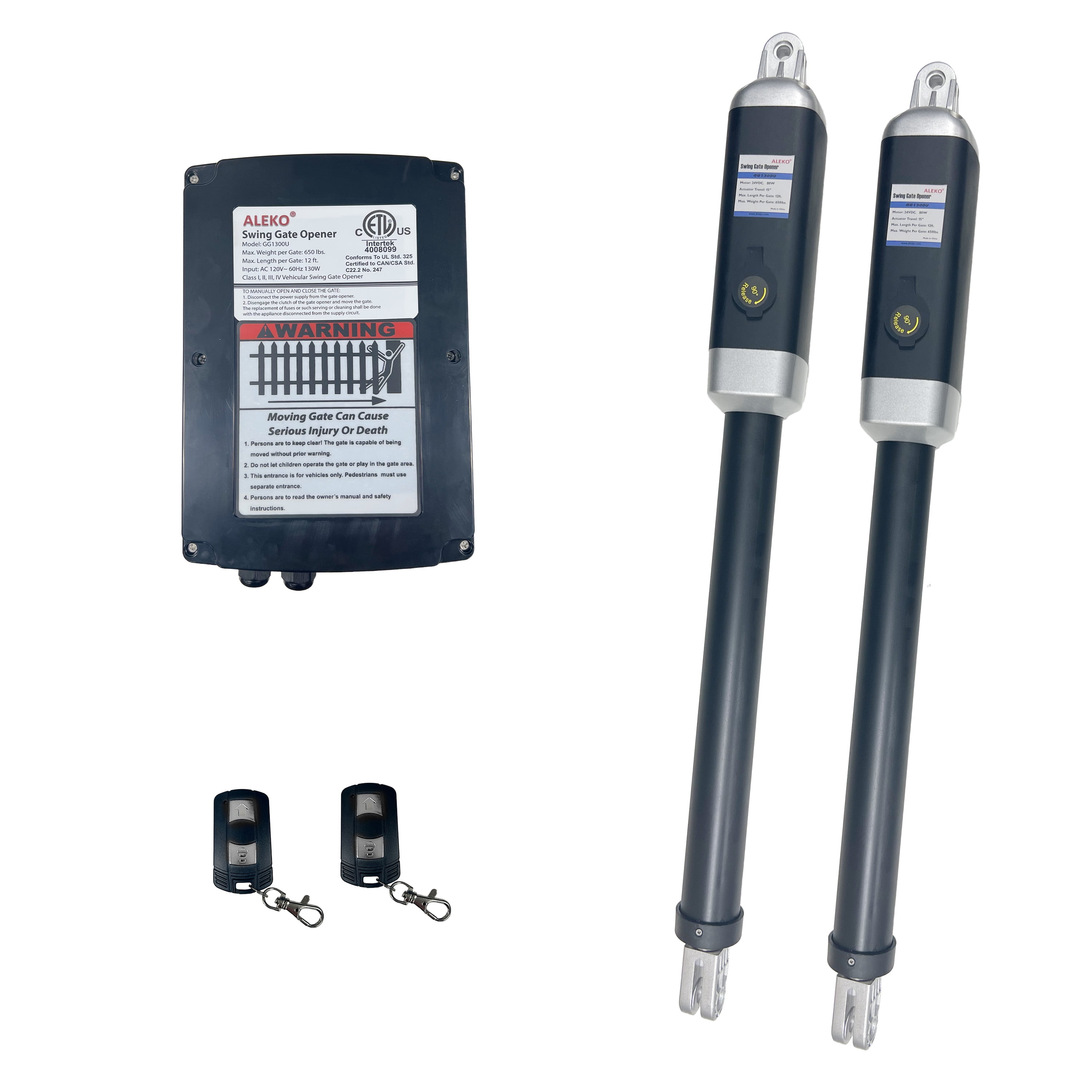 ALEKO Basic Kit Swing Gate Opener for Single Gate up to 880 lb ...