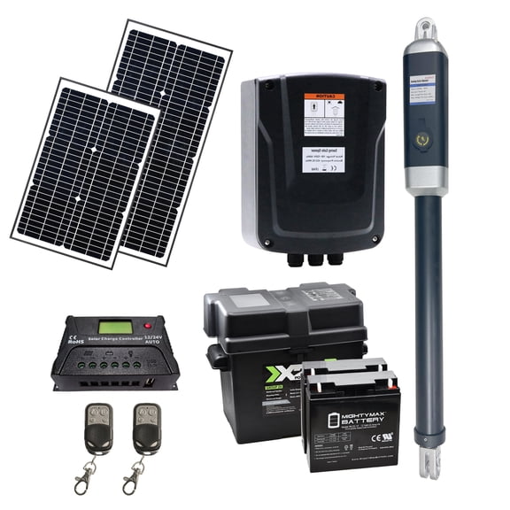 ALEKO Single Swing Gate Operator Solar Powered Kit for Gate up to 1100 lb