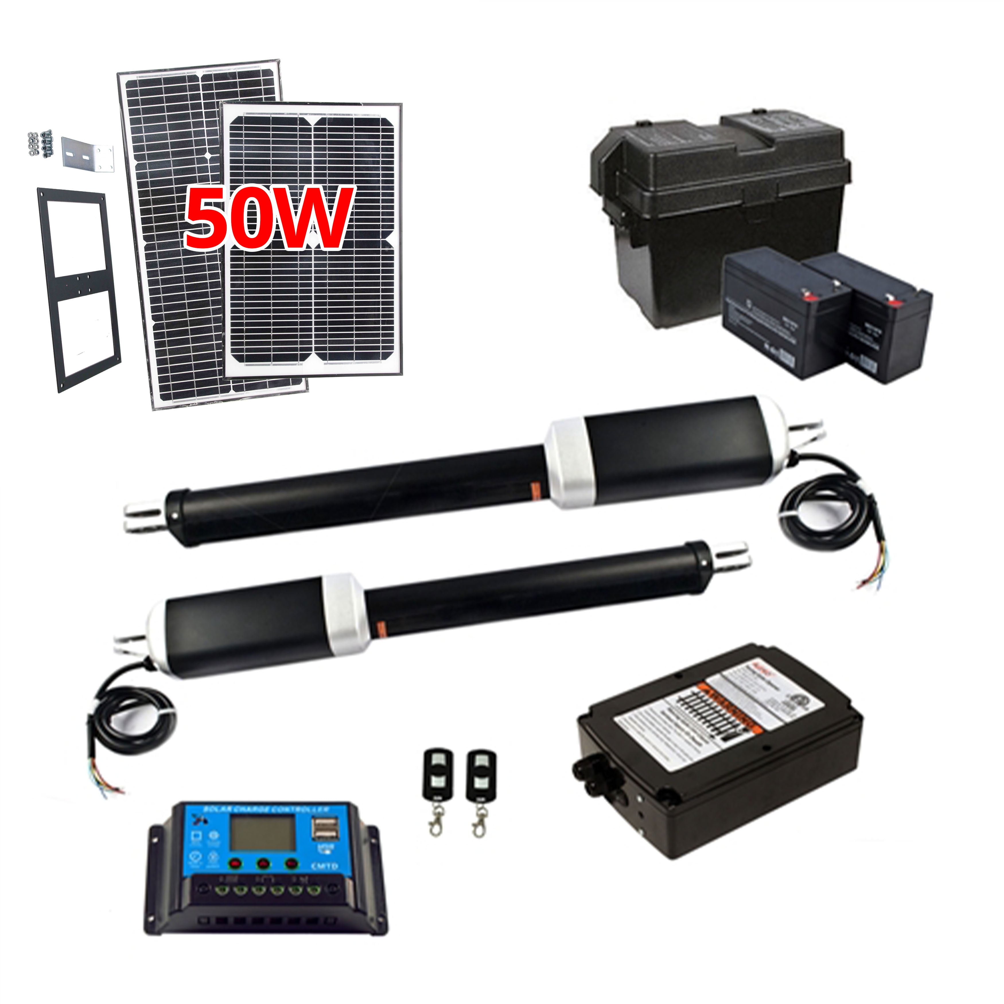 ALEKO GG900USLV ETL Listed Solar Kit Swing Gate Opener for Dual Swing