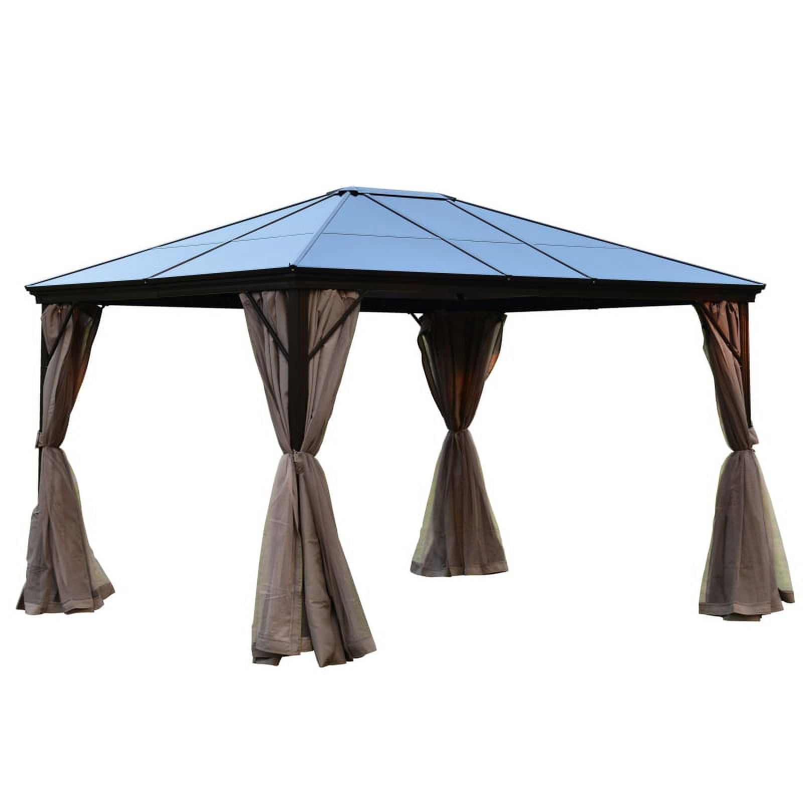 ALEKO GZBHR01 Aluminum Frame and Poly-carbonate Roof Gazebo with ...