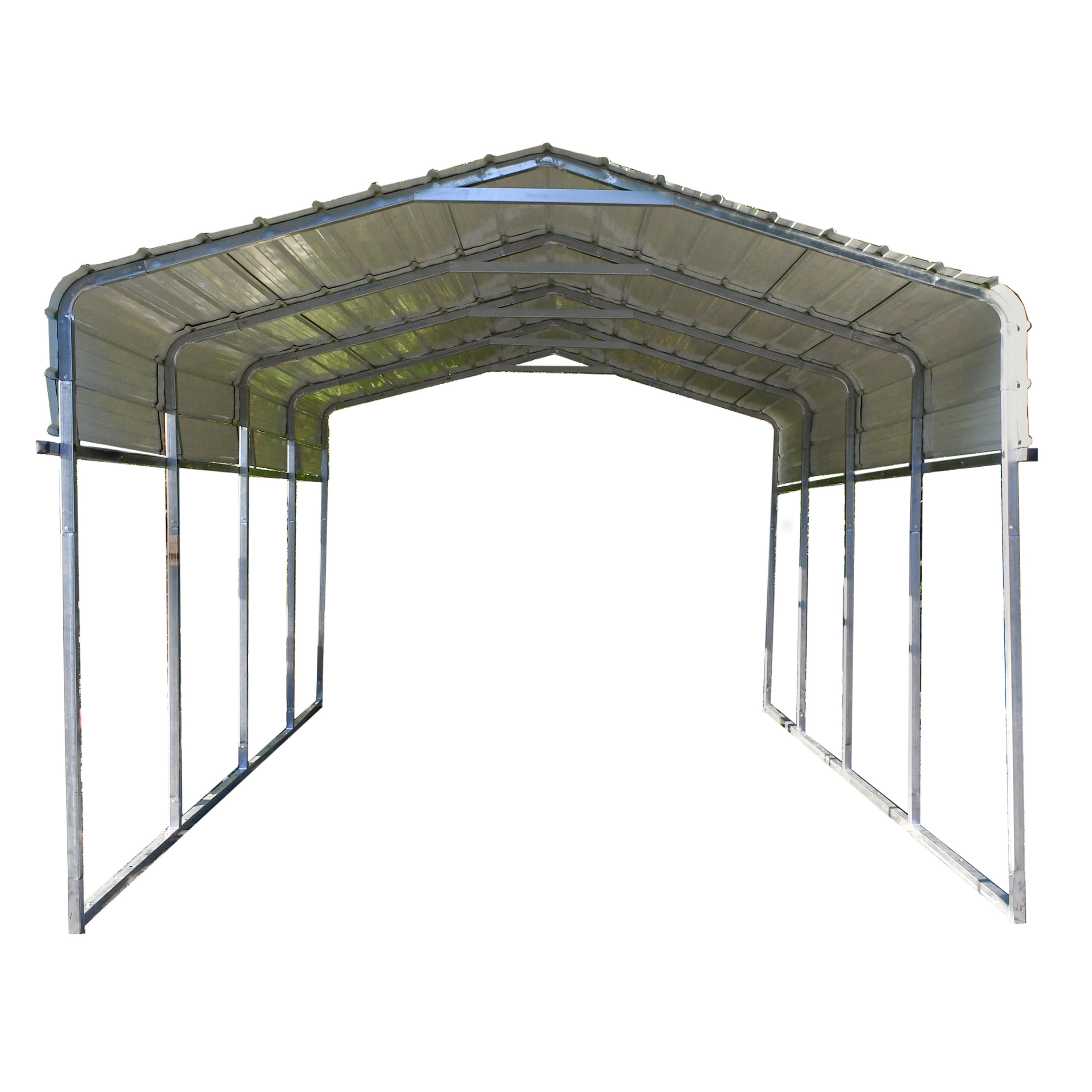 ALEKO 12x30 ft Grey Galvanized Steel Carport Canopy Shelter