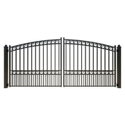 ALEKO Garden Steel Dual Swing 14 x 6 feet Black Driveway Gate Paris Style