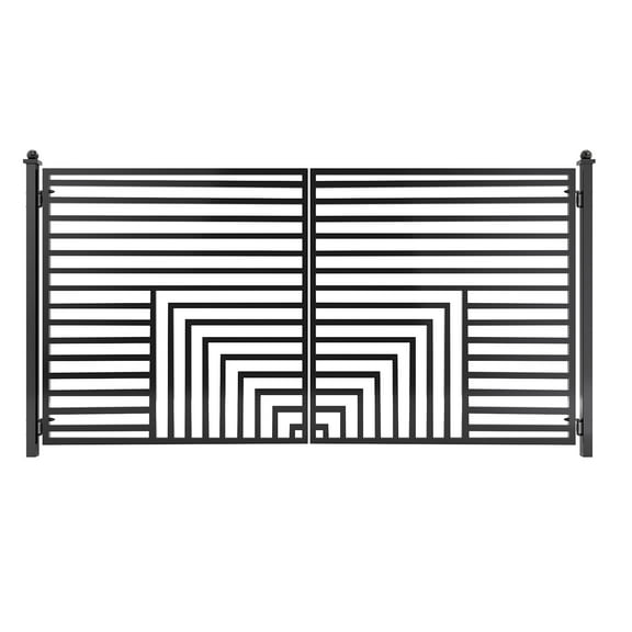 ALEKO Garden Yard Florence Style Dual Swing Steel Driveway Gate 14 ft Black