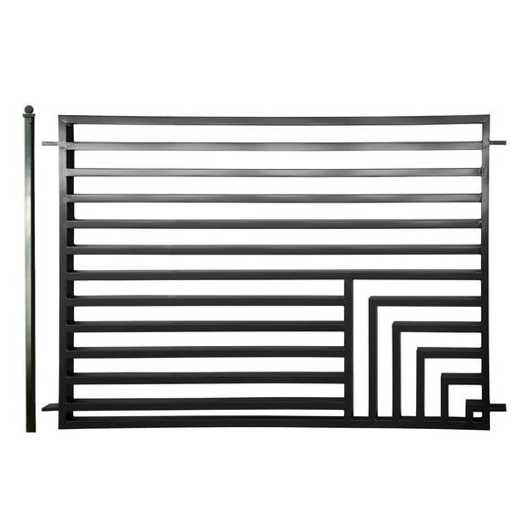 ALEKO Garden Yard Modern Florence Style Steel Fence 8 x 5 ft Black