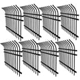 thumbnail image 1 of ALEKO Garden Yard Steel Fence Kit 8 Panels 64 feet Curved Top Style Black, 1 of 13