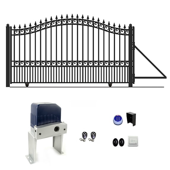ALEKO Garden Yard Steel Single Sliding 16 ft Gate London Style with Operator
