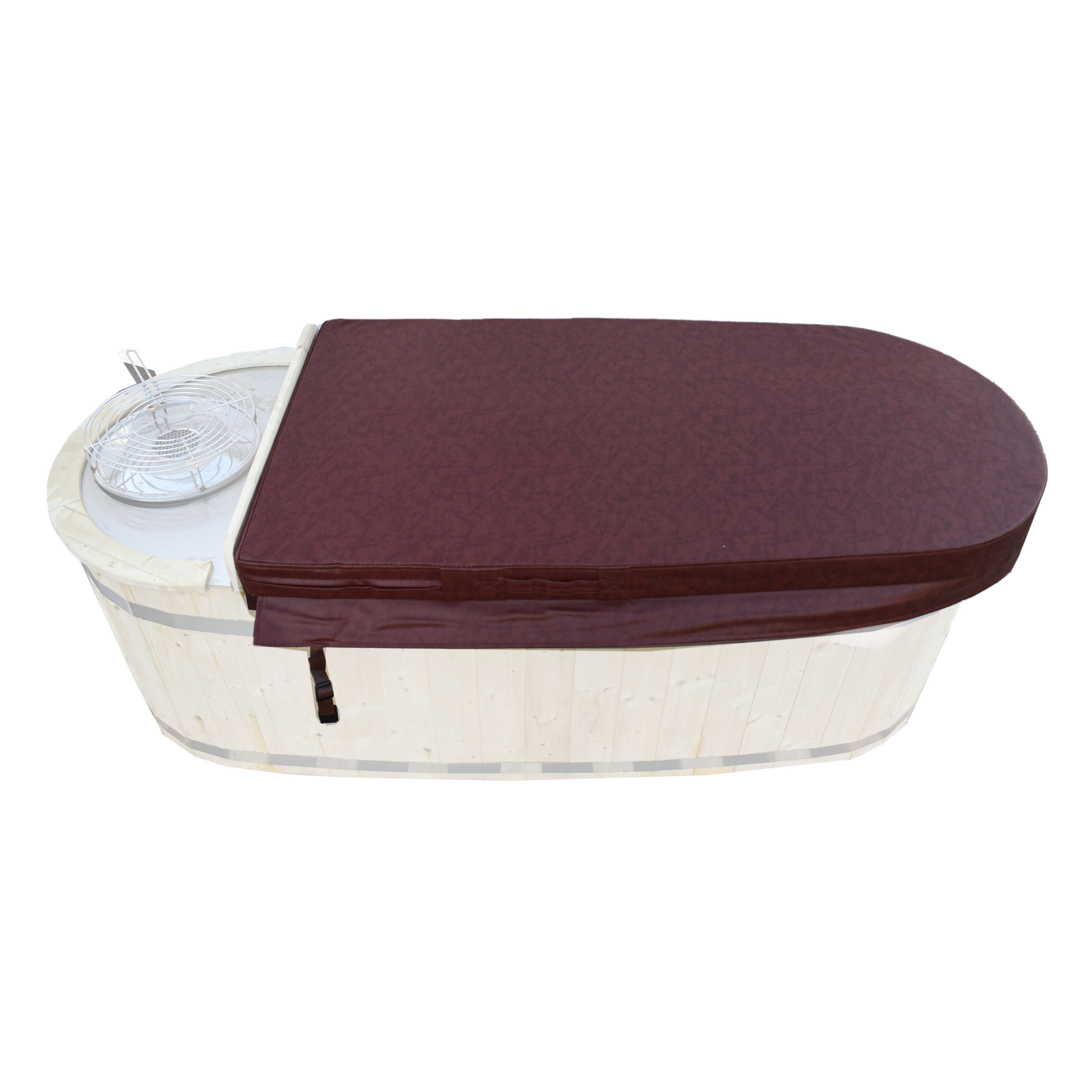 Burgundy Oval Hot Tub Insulator Top Cover