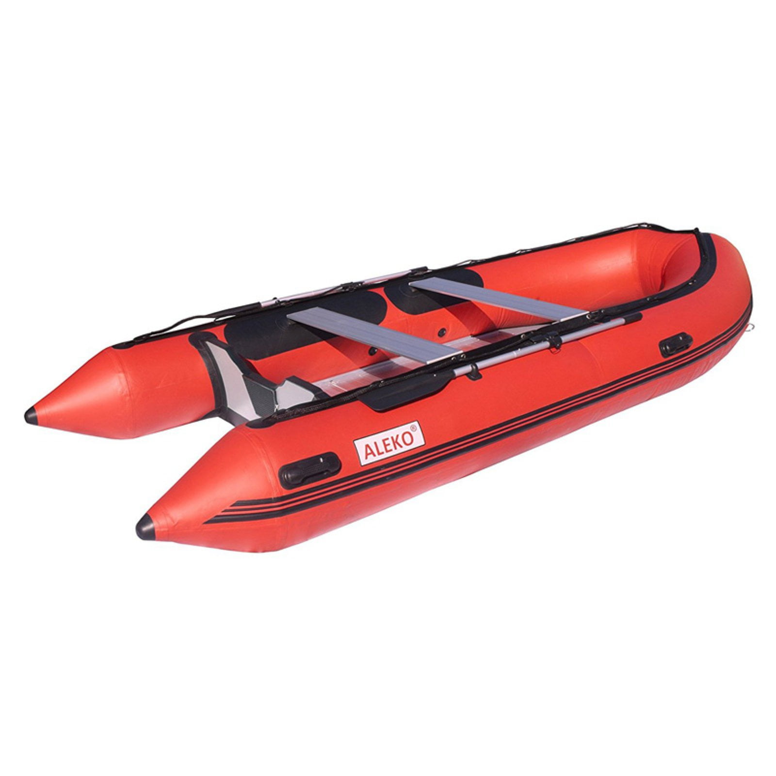 ALEKO Inflatable Boat Aluminum Floor 7 Person 13.8 Feet Red