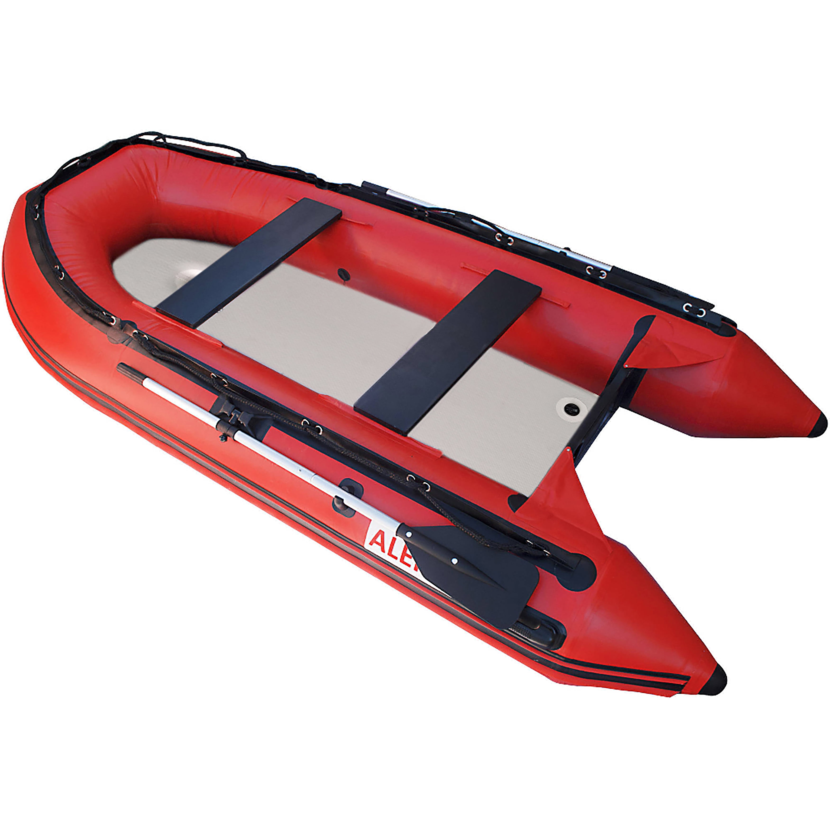 ALEKO Inflatable Boat with Air Deck Floor 10.5 Ft Red