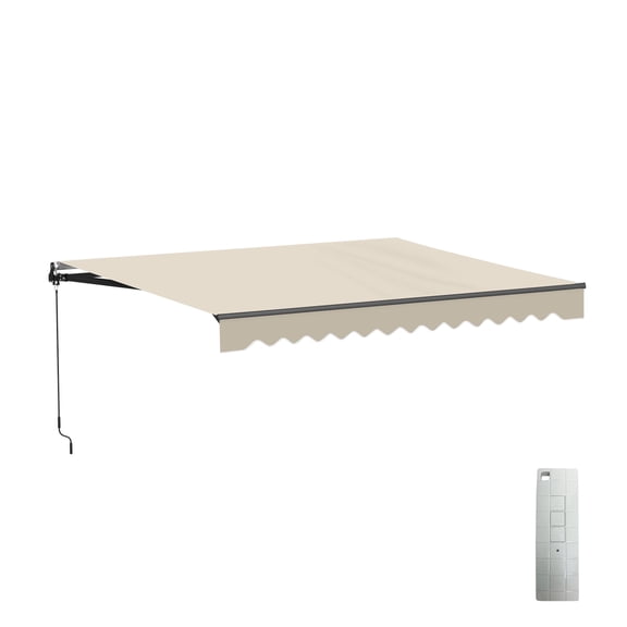 ALEKO 13' x 10' Ivory Retractable Motorized Patio Awning Sunshade