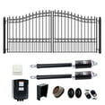 thumbnail image 1 of ALEKO London Style Dual Swing Steel Driveway Gate 18 ft with Gate Opener, 1 of 21