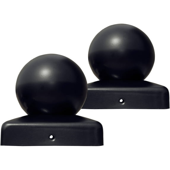 ALEKO Lot of 2 Large Caps for Driveway Gate Fence Post 3.5 x 3.5 inches Black