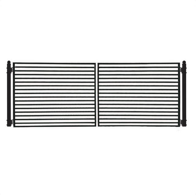 ALEKO Milan Style Dual Swing Galvanized Steel Driveway Gate 12 feet ...
