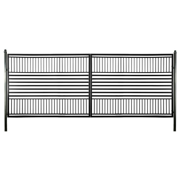 ALEKO Modern Garden Steel Dual Swing Driveway Gate Barcelona Style 18 x 6 feet