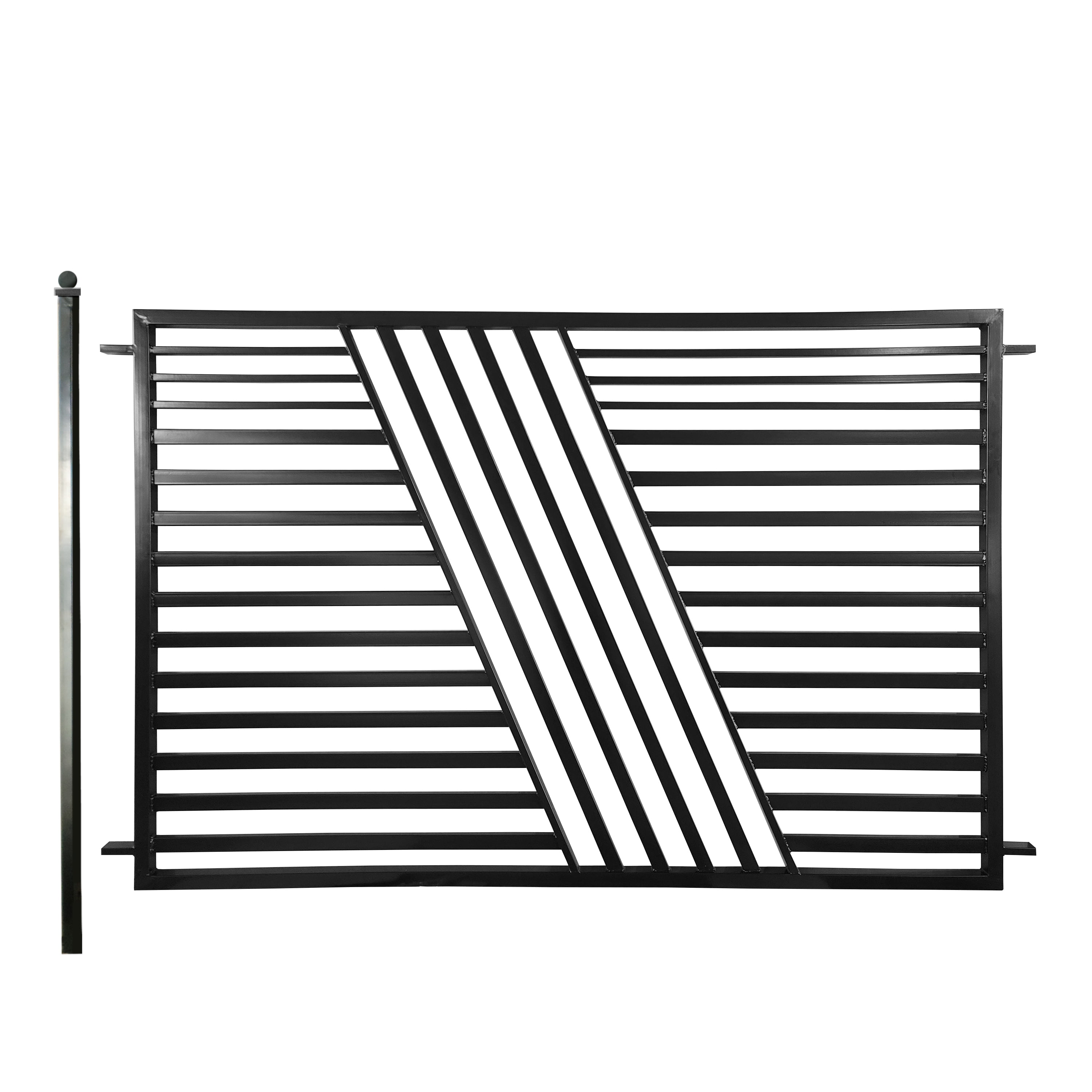 Sofia Style Black Steel 8x5 ft Ornamental Fence Panel