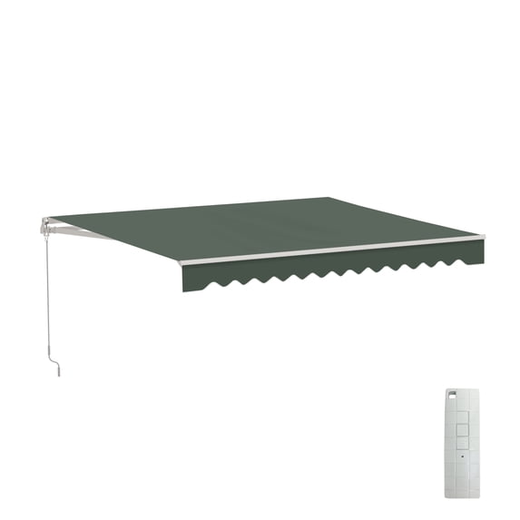 ALEKO Motorized 10 x 8 ft Retractable Home Patio Canopy Awning Forest Green
