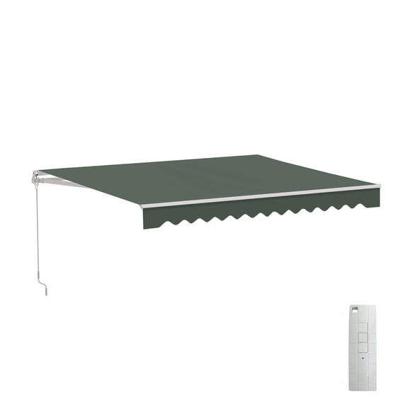 ALEKO Motorized 10 x 8 ft Retractable Home Patio Canopy Awning Forest Green