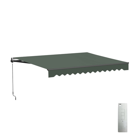 ALEKO Motorized 10 x 8 ft Retractable Home Patio Canopy Awning Forest Green