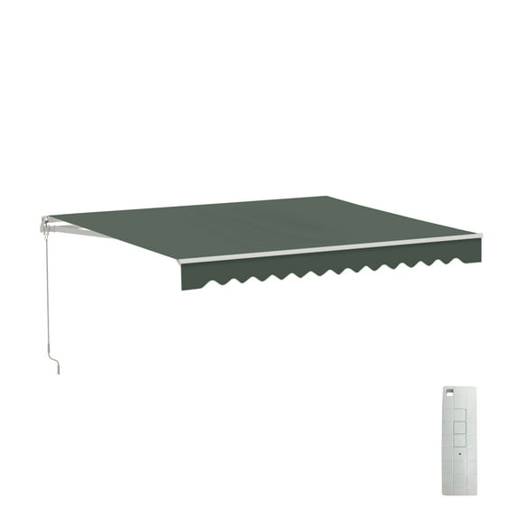 ALEKO Motorized 10 x 8 ft Retractable Home Patio Canopy Awning Forest Green
