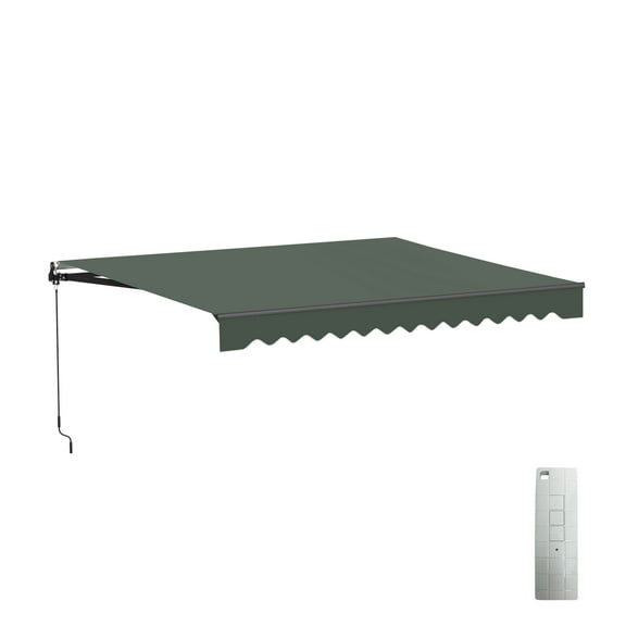 ALEKO Motorized 13 x 10 ft Retractable Home Patio Canopy Awning Forest Green
