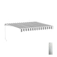 thumbnail image 1 of ALEKO 12x10 ft Grey White Striped Motorized Retractable Patio Awning, 1 of 7