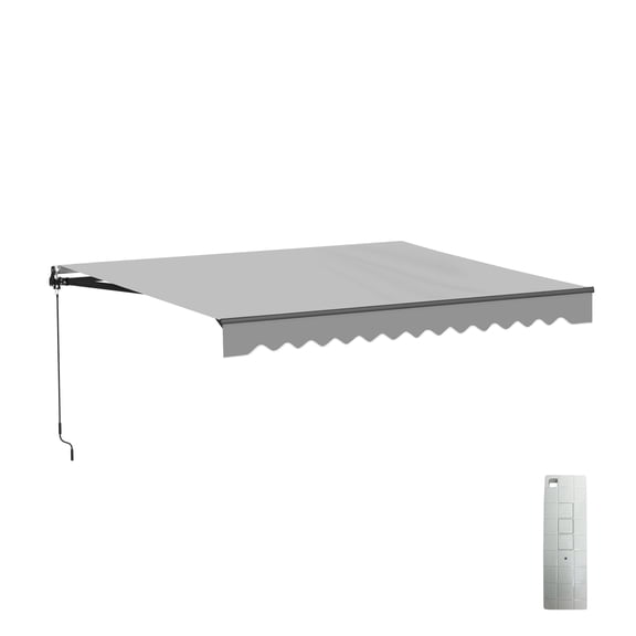 ALEKO Motorized Retractable 13 x 10 ft Home Patio Canopy Awning Silver Grey